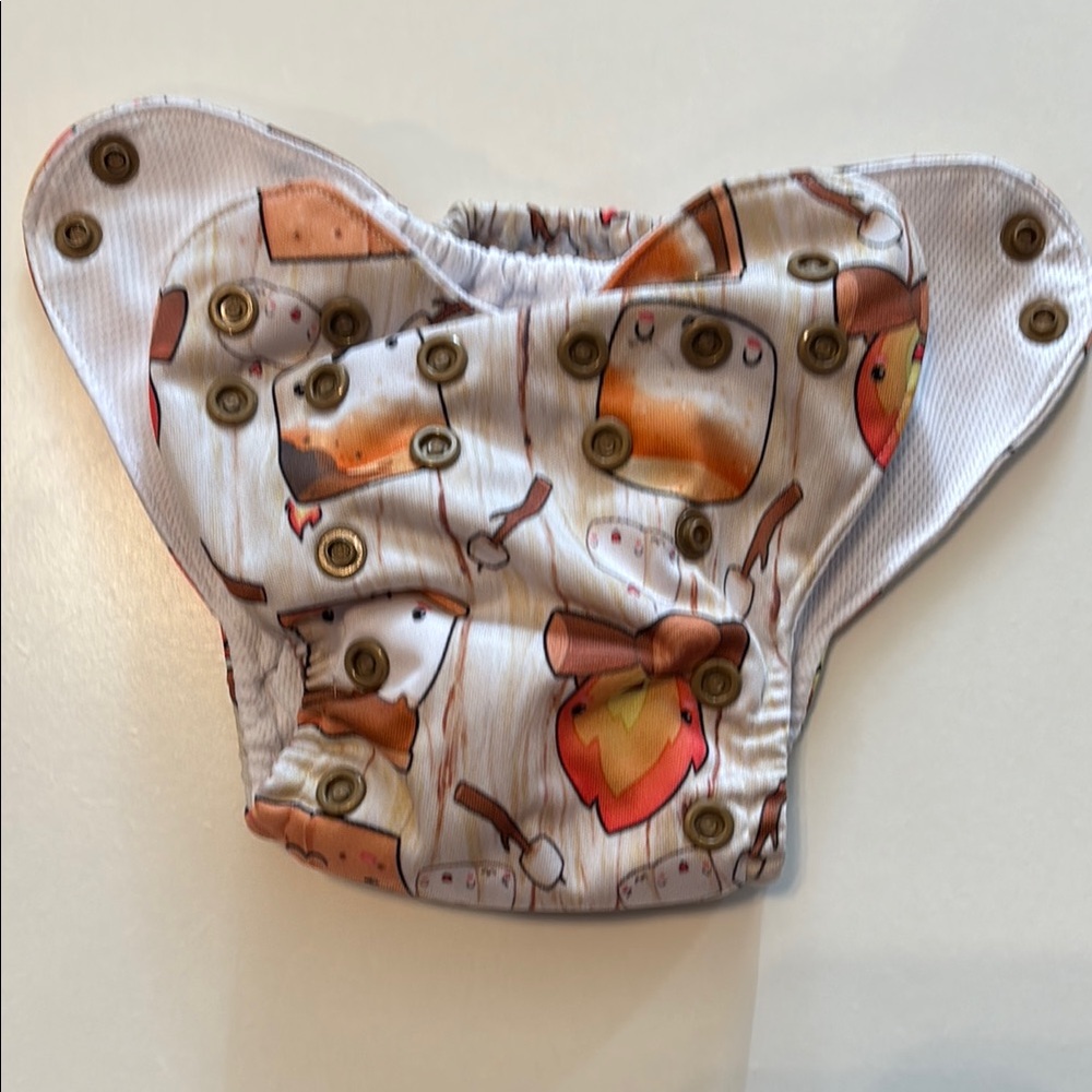 Adorable White and Brown Kids Diaper Cover
